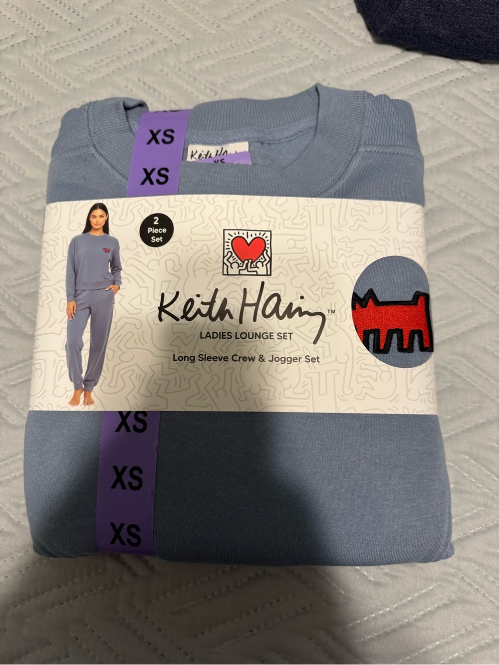 Women’s ' Light Blue Lounge  Set - Long Sleeve Crew & Joggers